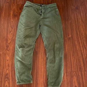 Green high waisted corduroy pants
